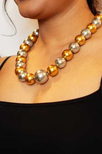 Rejuvenate Jewels_Silver Plated Pearl Embellished Necklace _Online_at_Aza_Fashions