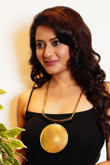 Rejuvenate Jewels Headlight Carved Pendant Necklace 
