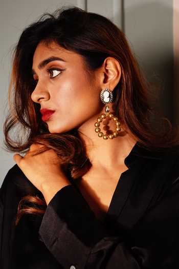 Buy_Rejuvenate Jewels_Gold Plated Pearls Hoop Victoria Earrings _Online_at_Aza_Fashions