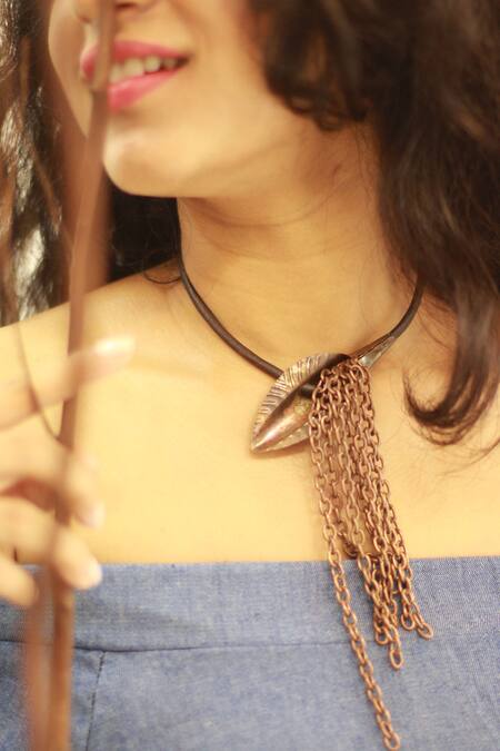 Buy_Rejuvenate Jewels_Brown Magical Rustic Necklace _Online_at_Aza_Fashions