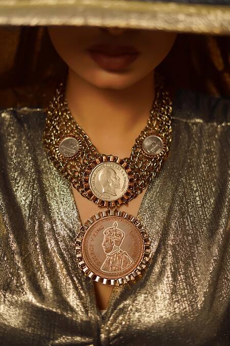 Rejuvenate Jewels_Brown Kings Protect Choker Necklace _Online_at_Aza_Fashions