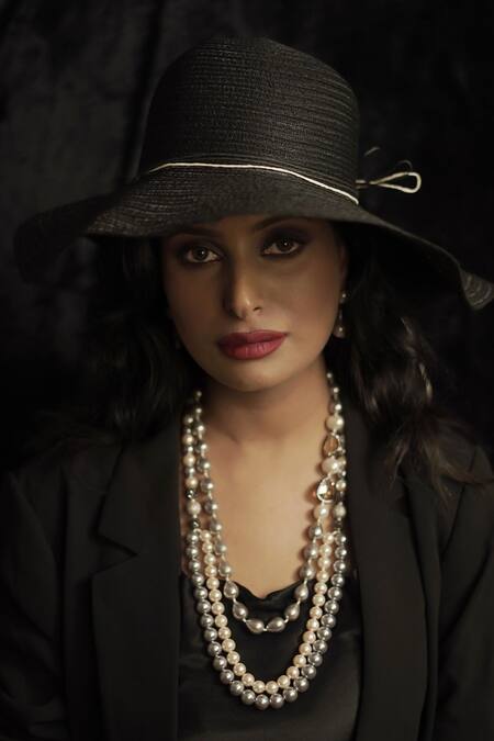 Buy_Rejuvenate Jewels_White Diamond Ball And Layered Pearl Necklace _Online_at_Aza_Fashions