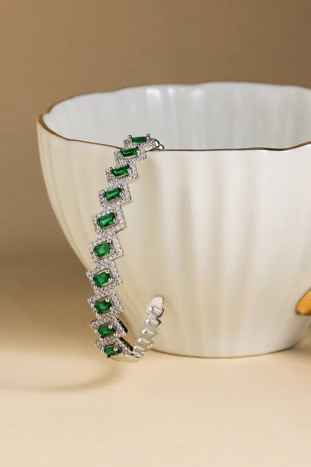 Shazé Green Stones Asterisma Embellished Bracelet Online at Aza Fashions Shazé_Green Stones Asterisma Embellished Bracelet_Online_at_Aza_Fashions