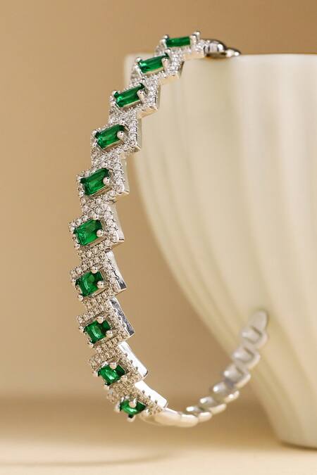 Shazé Green Stones Asterisma Embellished Bracelet at Aza Fashions Shazé_Green Stones Asterisma Embellished Bracelet_at_Aza_Fashions