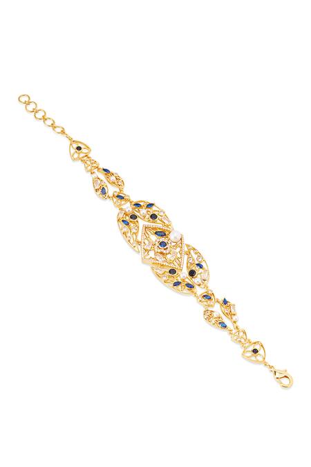 Buy Shazé Multi Color Stones Damaska Embellished Bracelet Online at Aza Fashions Buy_Shazé_Multi Color Stones Damaska Embellished Bracelet _Online_at_Aza_Fashions