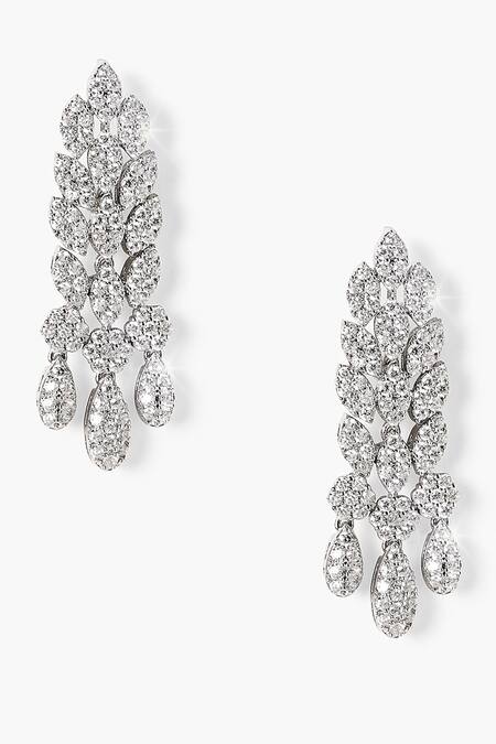 Shazé_Silver Plated Stones Shimmer Mist Embellished Dangler Earrings_Online_at_Aza_Fashions