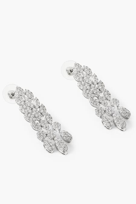 Shop_Shazé_Silver Plated Stones Shimmer Mist Embellished Dangler Earrings_Online_at_Aza_Fashions