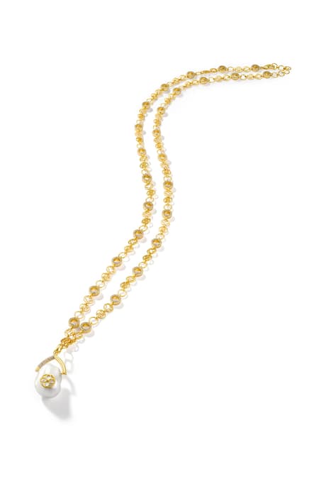 Shop Shazé Gold Plated Crystals, Pearls Spring Tide Embellished Jewellery Set at Aza Fashions Shop_Shazé_Gold Plated Crystals, Pearls Spring Tide Embellished Jewellery Set _at_Aza_Fashions