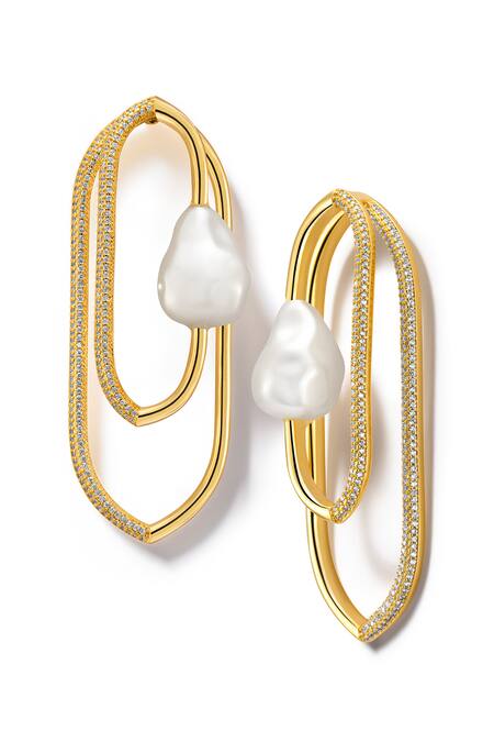 Buy Shazé Gold Plated Crystals, Pearls Spring Tide Embellished Jewellery Set Online at Aza Fashions Buy_Shazé_Gold Plated Crystals, Pearls Spring Tide Embellished Jewellery Set _Online_at_Aza_Fashions