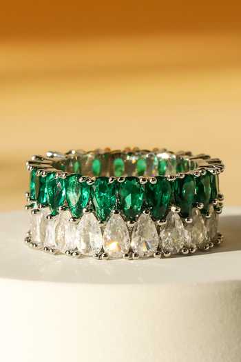Buy_Shazé_Silver Plated Crystals Terras Triumph Dual Tone Ring With Bracelet_Online_at_Aza_Fashions