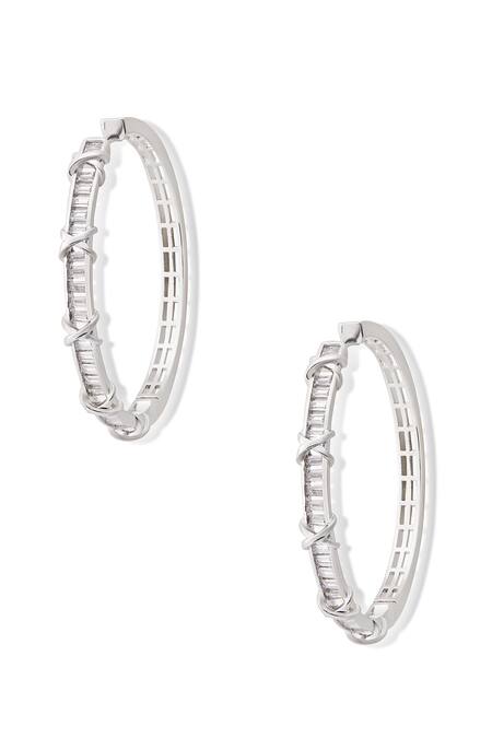 Shazé Silver Plated Stones Forest Faerie Studded Hoops at Aza Fashions Shazé_Silver Plated Stones Forest Faerie Studded Hoops _at_Aza_Fashions