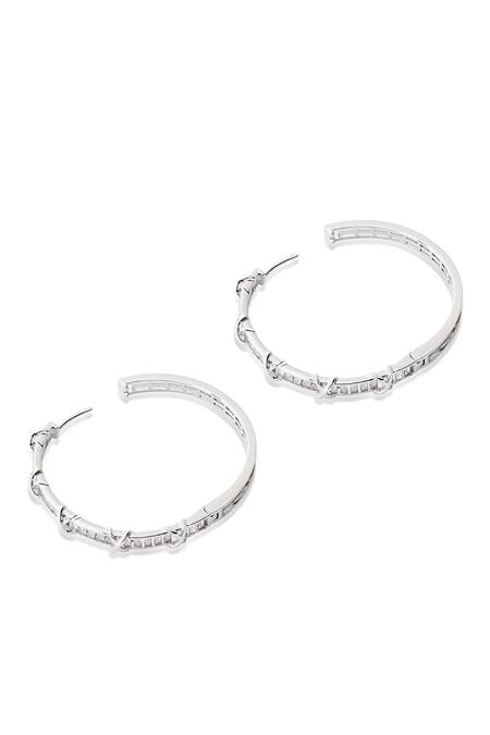 Buy Shazé Silver Plated Stones Forest Faerie Studded Hoops Buy_Shazé_Silver Plated Stones Forest Faerie Studded Hoops