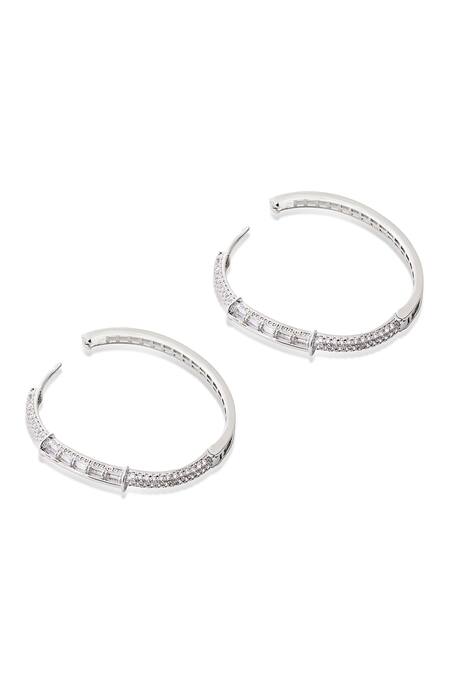 Shazé Silver Plated Stones Titanias Touch Embellished Hoops at Aza Fashions Shazé_Silver Plated Stones Titanias Touch Embellished Hoops_at_Aza_Fashions