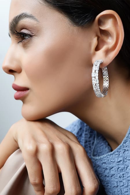 Shazé Enigma Stone Cluster Hoops 