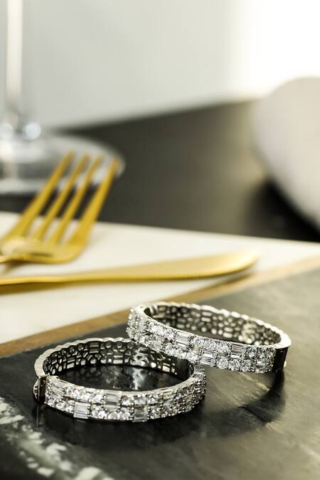 Shazé Silver Plated Stones Enigma Cluster Hoops Online at Aza Fashions Shazé_Silver Plated Stones Enigma Cluster Hoops _Online_at_Aza_Fashions