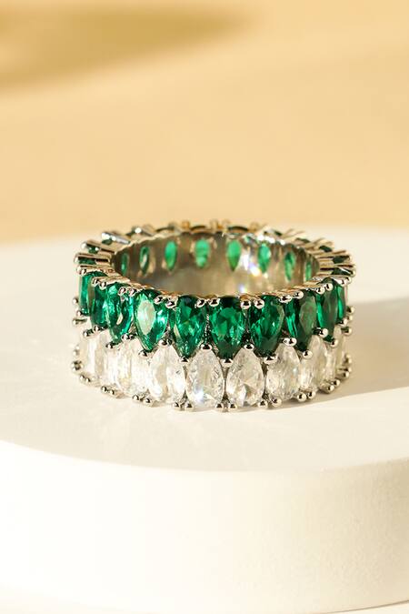 Buy_Shazé_Silver Plated Stone Ivys Embrace Embellished Ring 