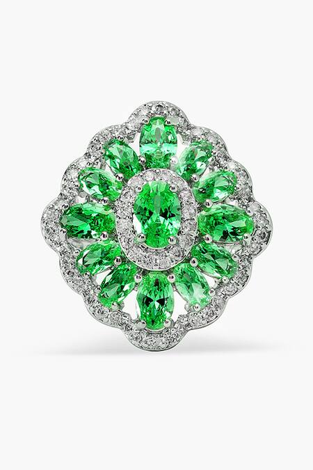 Shazé_Silver Plated Stone Magna Embellished Ring _Online_at_Aza_Fashions