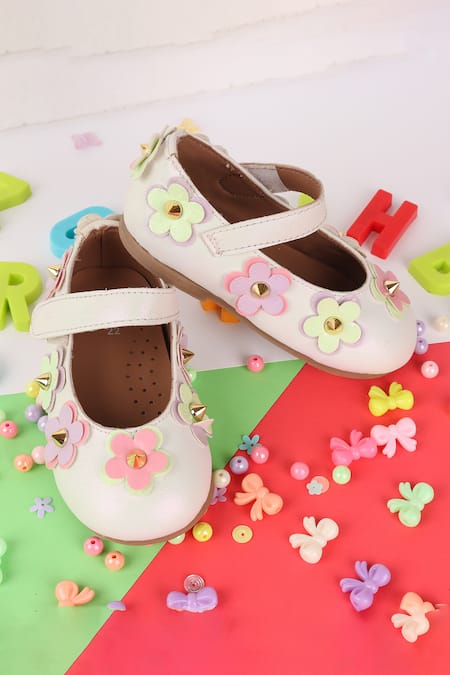 HELLO JR Daisy Floral Applique Ballerina Shoes 