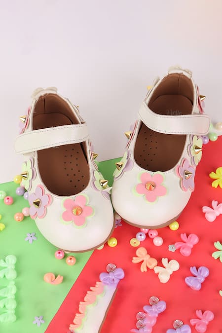 Shop_Hello JR_Multi Color Daisy Floral Applique Ballerina Shoes _at_Aza_Fashions