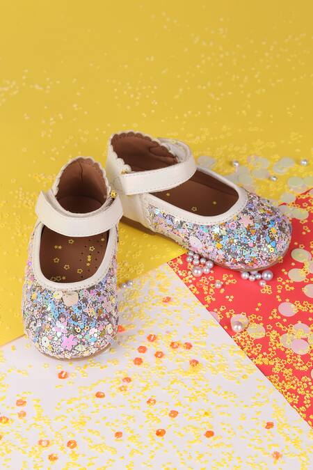 Buy Hello JR Silver Under The Sea Sequin Embellished Ballerina Shoes Online at Aza Fashions Buy_Hello JR_Silver Under The Sea Sequin Embellished Ballerina Shoes _Online_at_Aza_Fashions