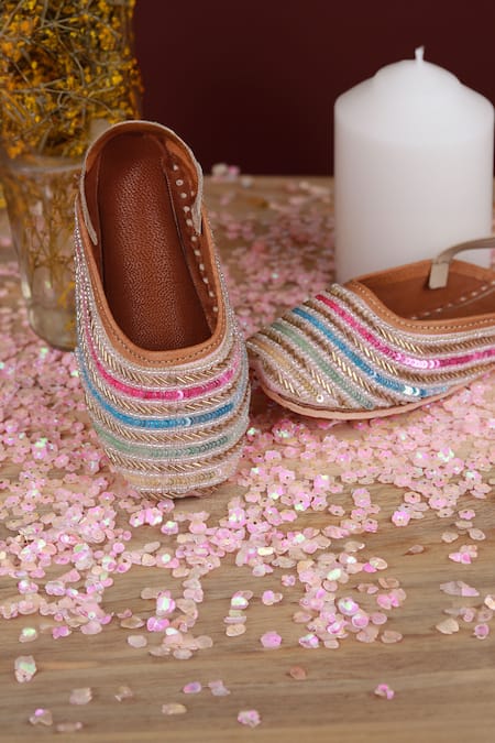 Shop_Hello JR_Multi Color Rang Bead Embellished Mules _at_Aza_Fashions