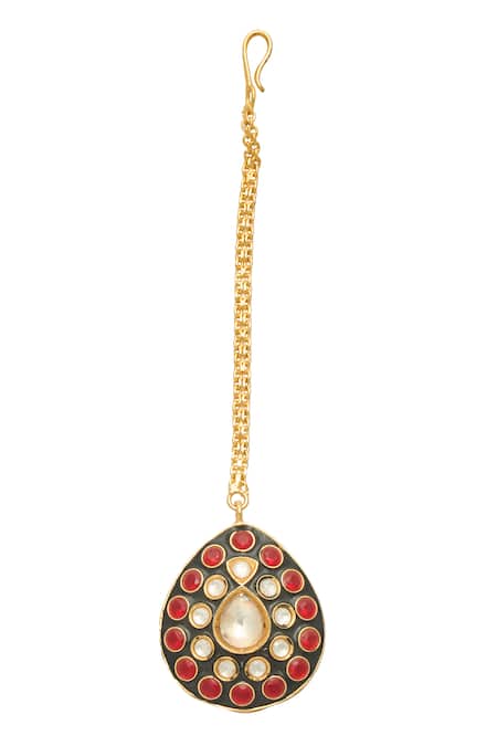 Shop Just Shradhas Multi Color Embellished Maangtikka at Aza Fashions Shop_Just Shradhas_Multi Color Embellished Maangtikka _at_Aza_Fashions