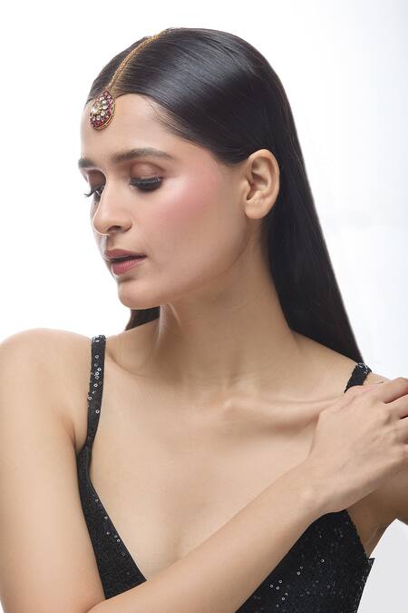 Buy Just Shradhas Multi Color Embellished Maangtikka Online at Aza Fashions Buy_Just Shradhas_Multi Color Embellished Maangtikka _Online_at_Aza_Fashions