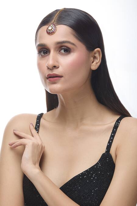 Shop Just Shradhas Multi Color Embellished Maangtikka Online at Aza Fashions Shop_Just Shradhas_Multi Color Embellished Maangtikka _Online_at_Aza_Fashions