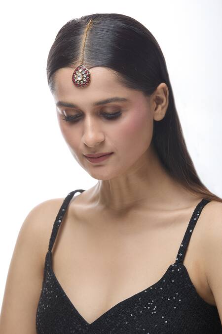 Just Shradhas Multi Color Embellished Maangtikka at Aza Fashions Just Shradhas_Multi Color Embellished Maangtikka _at_Aza_Fashions