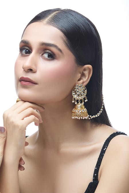 Just Shradha's Embellished Jhumka Earrings 