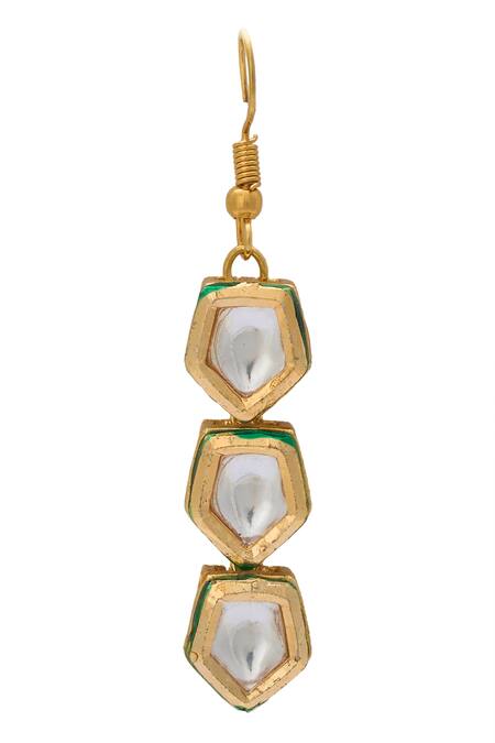 Just Shradhas_Gold Plated Stones Studded Necklace Set _Online_at_Aza_Fashions