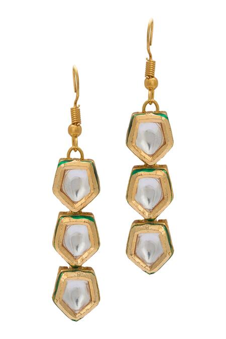 Buy_Just Shradhas_Gold Plated Stones Studded Necklace Set _Online_at_Aza_Fashions