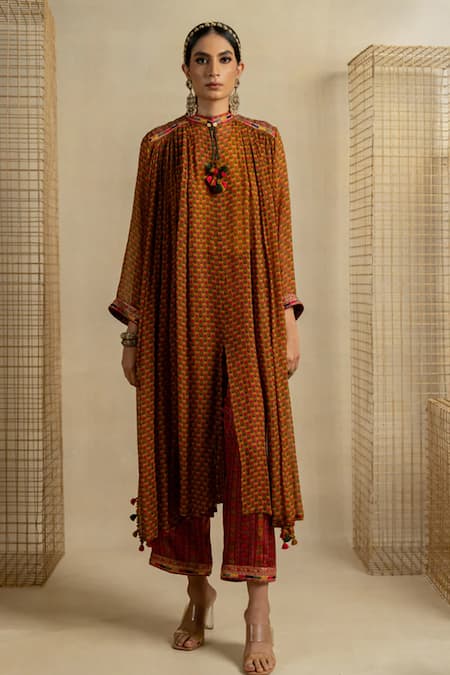 Pooja-Keyur Champa Haldi Kurta With Bagh Pant 