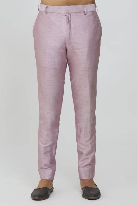 Priti Sahni_Purple Silk Sequins, Embroidery Sherwani Pant Set _at_Aza_Fashions