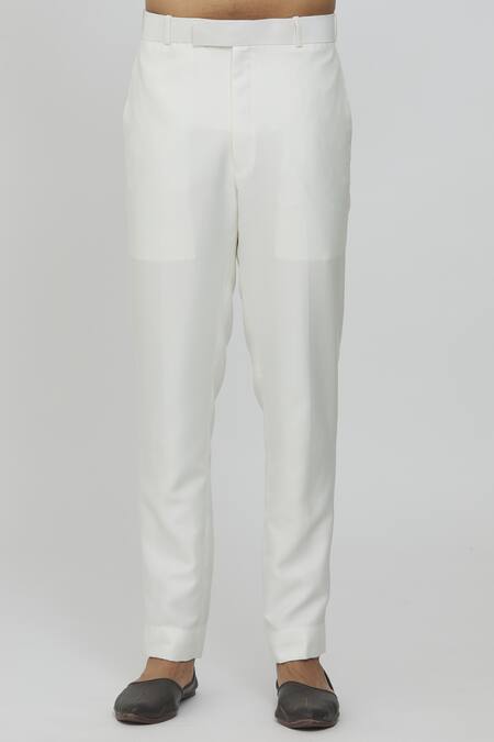 Shop_Priti Sahni_Ivory Georgette Sequins, Embroidery Jodhpuri Jacket And Trouser Set _Online_at_Aza_Fashions