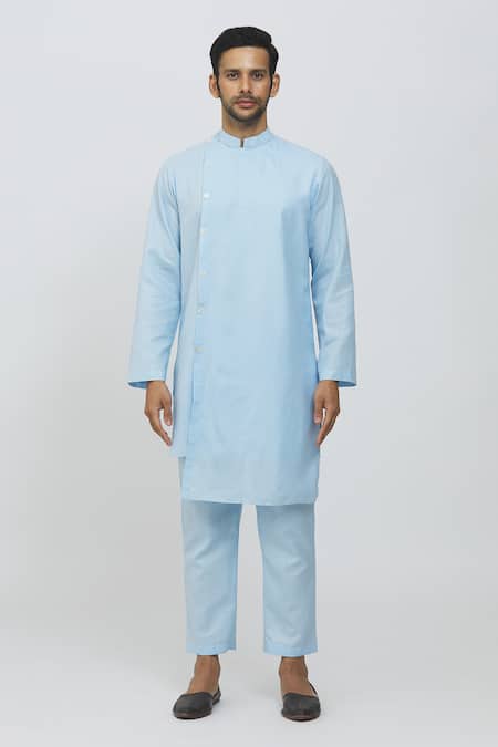 Priti Sahni_Ivory Georgette, Cotton Zari, Embroidery Bundi Jacket Set _Online_at_Aza_Fashions