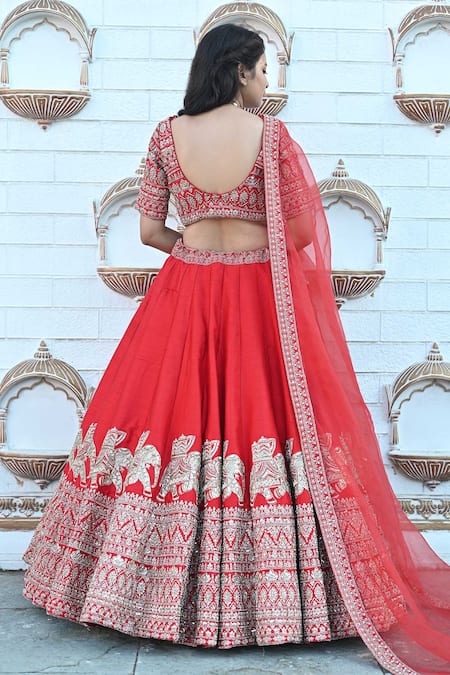 Tanushavy Couture Carnival Elephant Embroidered Bridal Lehenga Set 