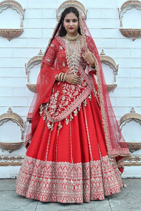 TANUSHAVY COUTURE Sitara & Zari Embroidered Bridal Lehenga Set 