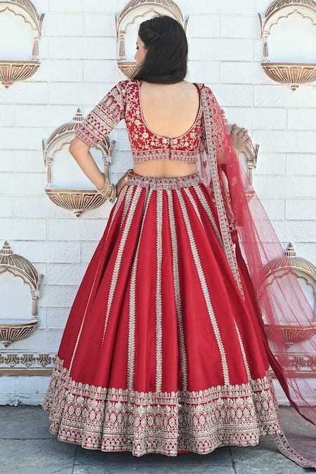 Tanushavy Couture Dabka Embroidered Panelled Bridal Lehenga Set 
