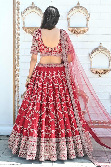 Tanushavy Couture Flower Jaal Embroidered Bridal Lehenga Set 