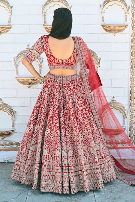 Tanushavy Couture Floral Bloom Garden Embroidered Bridal Lehenga Set 