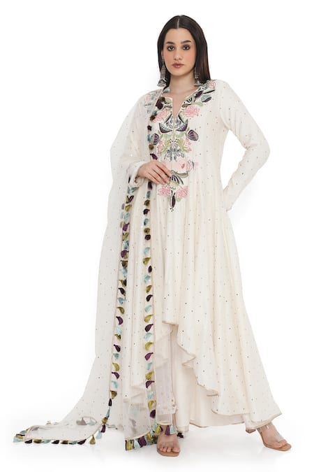 Payal Singhal Gul Embroidered High Low Anarkali Set 