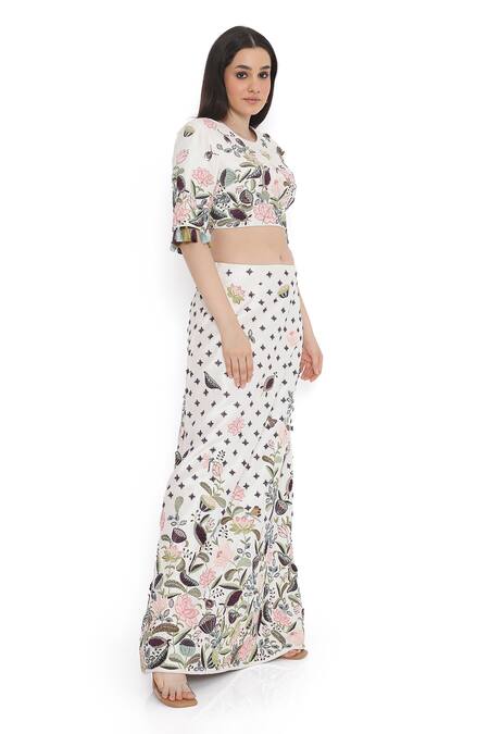 Buy Payal Singhal Off White Dupion Silk Embroidery Phool Bagh Round Neck Choli With Skirt Online at Aza Fashions Buy_Payal Singhal_Off White Dupion Silk Embroidery Phool Bagh Round Neck Choli With Skirt _Online_at_Aza_Fashions