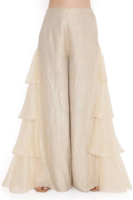 Buy Payal Singhal Pink Tissue, Georgette Tassels, Embroidery, Fringe Floret Jacket Sharara Set Buy_Payal Singhal_Pink Tissue, Georgette Tassels, Embroidery, Fringe Floret Jacket Sharara Set