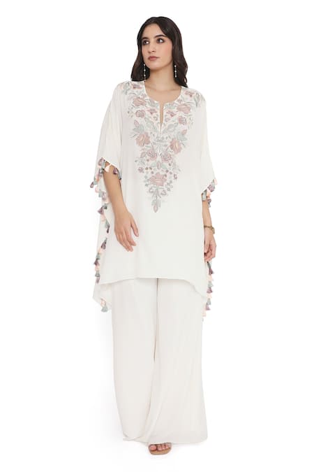 Payal Singhal Floral Embroidered Kaftan & Palazzo Set 