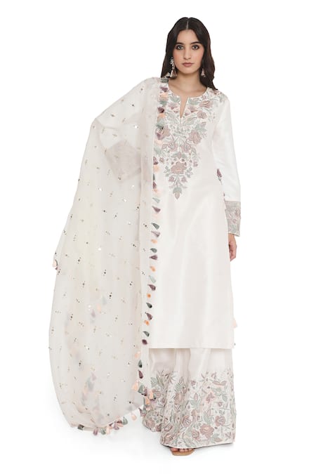 Payal Singhal Floral Embroidered Kurta Palazzo Set 