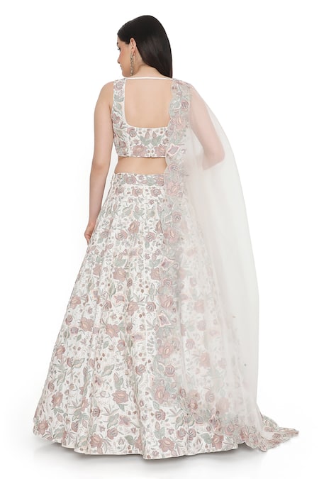 Payal Singhal Floral Thread Embroidered Lehenga Set 