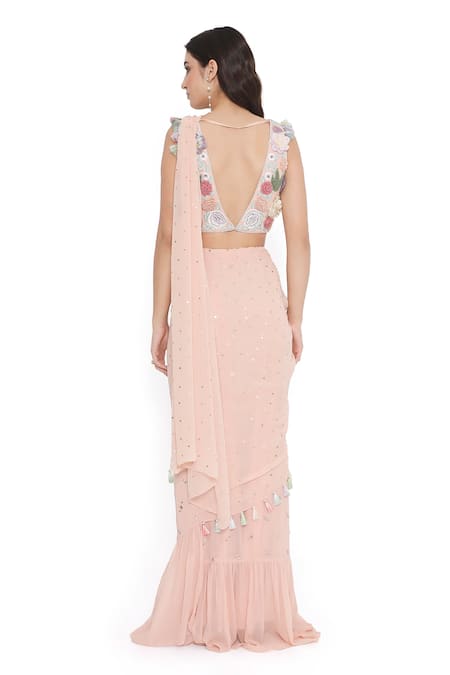 Payal Singhal Frilled Pre-Draped Saree With Blouse 