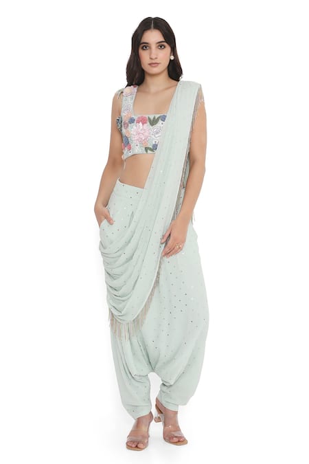 Payal Singhal Pre-Draped Dhoti Pant Saree With Blouse 