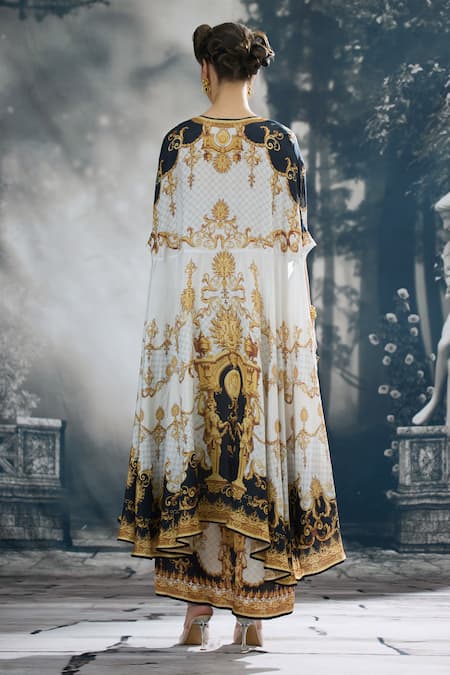 Rajdeep Ranawat Surilee Printed Cape & Draped Skirt Set 